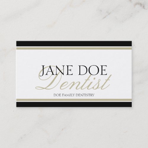 Dentist Tan Script Business Card Templates