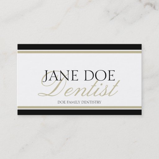 Customizable Dentist Tan Script Business Card Templates