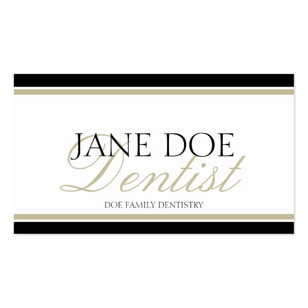 Dentist Tan Script Business Card Templates