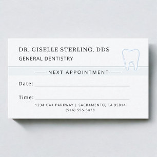 Dentist Teal Tooth Appointment Card
