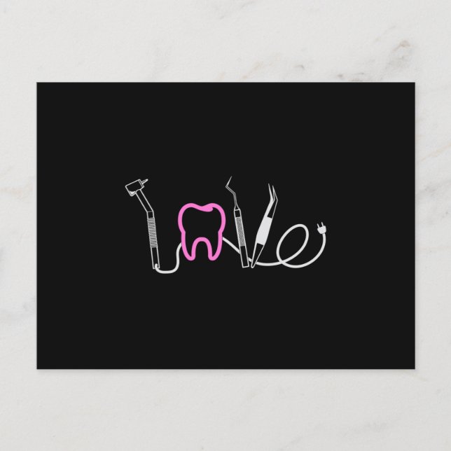 Dentist Teeth Dental LoveTooth Funny Gift Idea Postcard (Front)