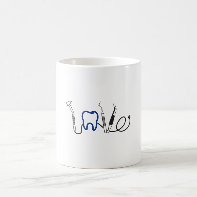 Dentist Teeth Dental LoveTooth Love Funny Gift Coffee Mug (Center)