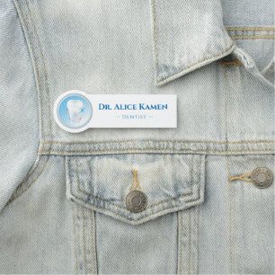 Dentist Teeth Modern Logo Name Tag