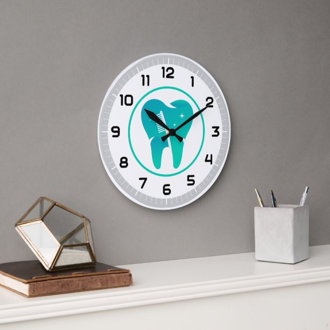Dentist | Teeth Toothbrush Large Clock (Office)