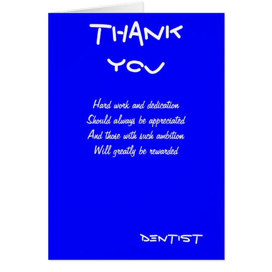 Dentist thank you cards Zazzle