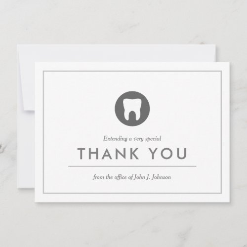 Dentist Themed  Minimalist Flat Thank You Card