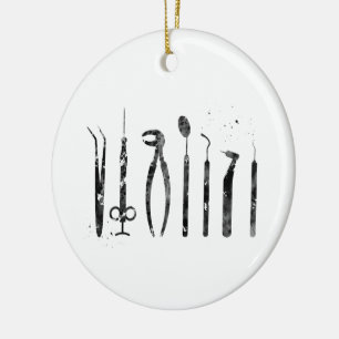 Dentist Tools Ceramic Ornament