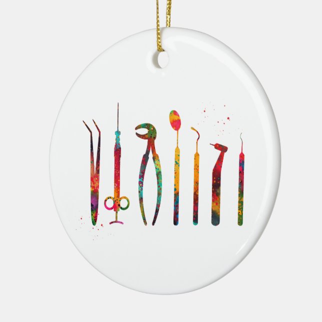 Dentist Tools Ceramic Ornament (Left)