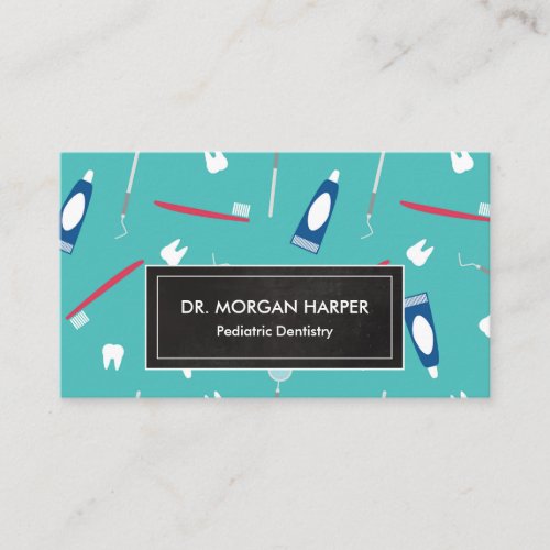 Dentist Tools Pattern  Pediatric Dentistry Business Card