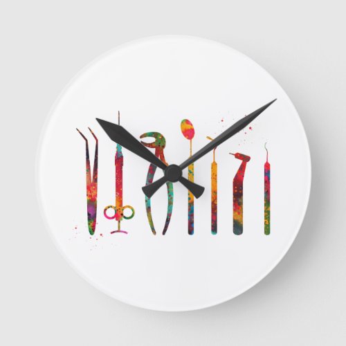 Dentist Tools Round Clock