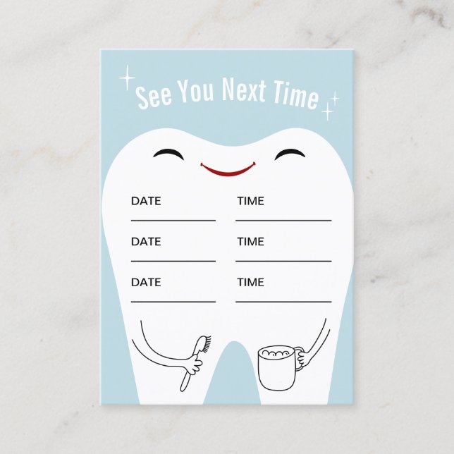 Dentist Tooth Baby Blue Dental Care Appointment (Front)