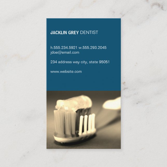 Dentist | Tooth Brush Business Card (Front)