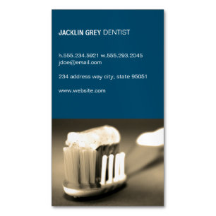 Dentist   Tooth Brush Business Card Magnet