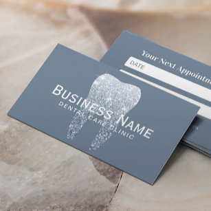 Dentist Tooth Dusty Blue Dental Care Clinic Appointment Card