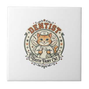 Dentist Tooth Fairy Cat Dentist Tooth Fairy Cat Vi Ceramic Tile