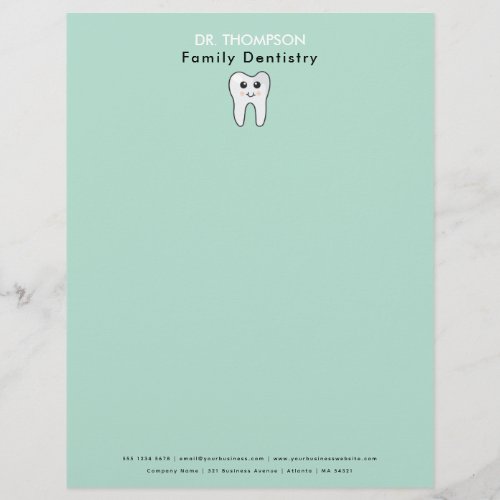Dentist Tooth Family Dentistry Business  Letterhead