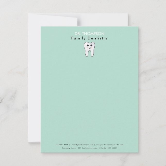 Dentist Tooth Family Dentistry Business  Note Card (Front)