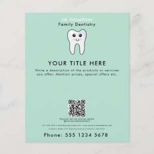 Dentist Tooth Family Dentistry Business QR Code Flyer