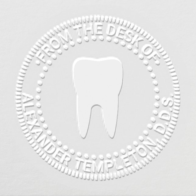 Dentist Tooth “From the desk of”, “office of” Embosser (Design)