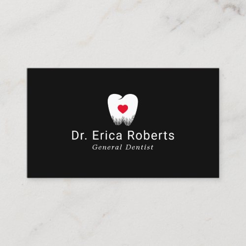 Dentist Tooth Heart Logo Professional Dental Care Business Card