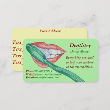 Dentist Tooth Hygienist Teeth And Mouth Picture Business Card by artoriginals at Zazzle