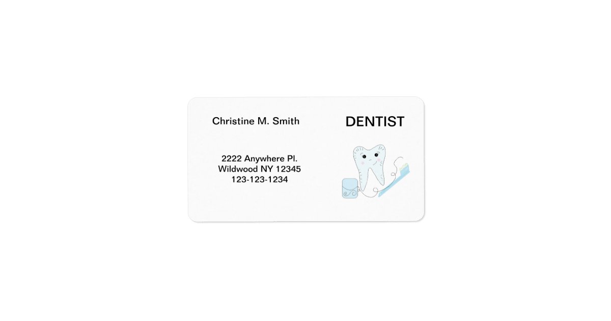 Dentist Tooth Label Zazzle