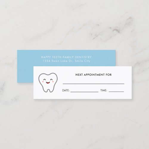 Dentist Tooth Logo Dental Hygienist Appointment Mini Business Card