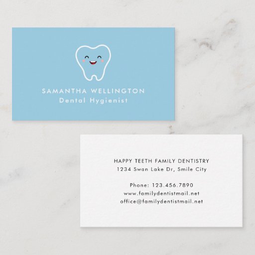 Customizable Dentist Tooth Logo Dental Hygienist  Business Card