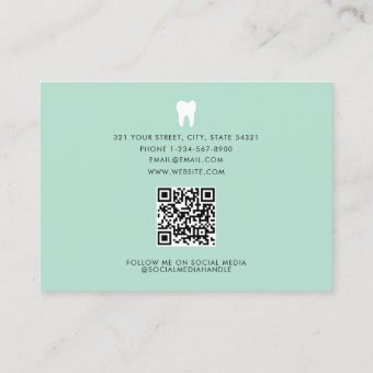 Dentist Tooth Logo Dentistry QR Code Social Media Business Card | Zazzle