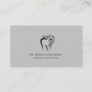 Dentist Tooth Logo Gray Dental Office Business Card
