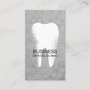 Dentist Tooth Logo Grunge Geometric Dental Clinic Appointment Card