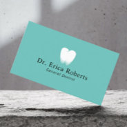 Dentist Tooth Logo Light Teal Dental Office Business Card at Zazzle