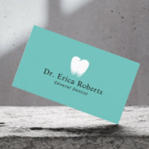 Dentist Tooth Logo Light Teal Dental Office Business Card