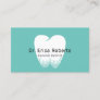 Dentist Tooth Logo Minimalist Teal Dental Care Business Card