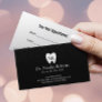 Dentist Tooth Logo Modern Black Glitter Dental Appointment Card