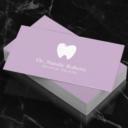 Dentist Tooth Logo Plain Purple Dental Office Appointment Card