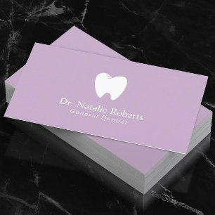 Dentist Tooth Logo Plain Purple Dental Office Appointment Card