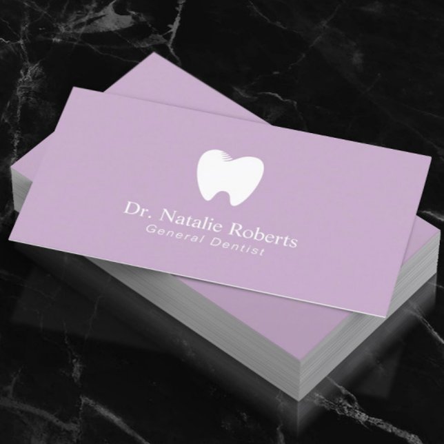 Dentist Tooth Logo Plain Purple Dental Office Appointment Card (Creator Uploaded)