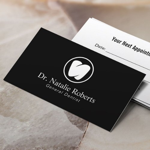 Dentist Tooth Logo Professional Dental Office Appointment Card
