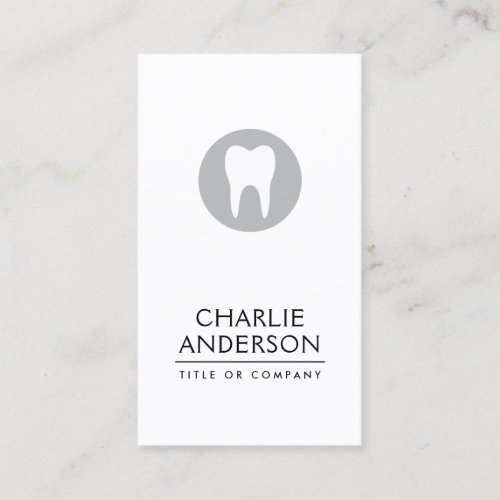 Dentist tooth logo vertical modern minimalist business card
