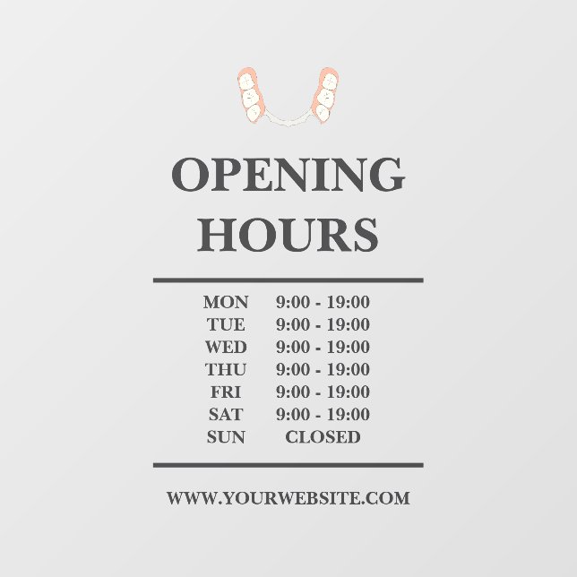 Dentist Tooth Logo Window Cling (Sheet)