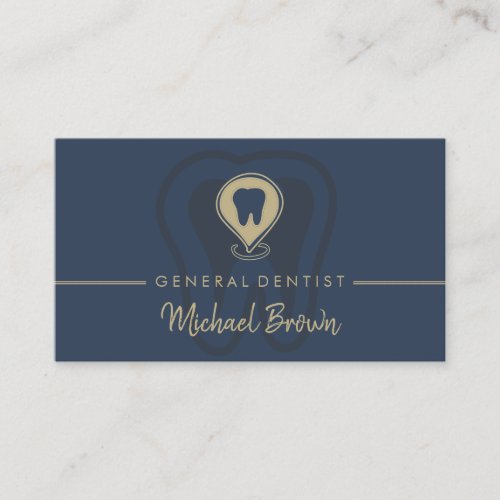 Dentist Tooth Navy Business Card