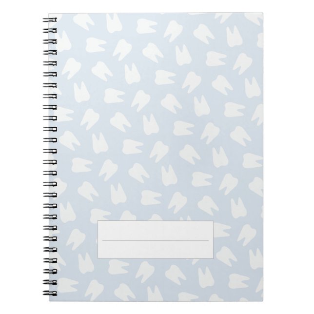 Dentist Tooth Pattern Dental Assistant Baby Blue Notebook (Front)