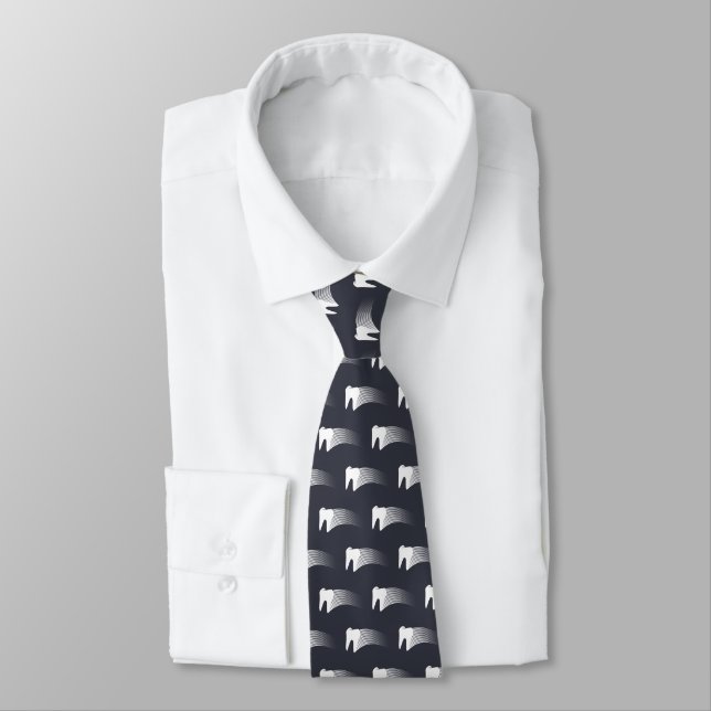 Dentist Tooth Pattern Neck Tie (Tied)