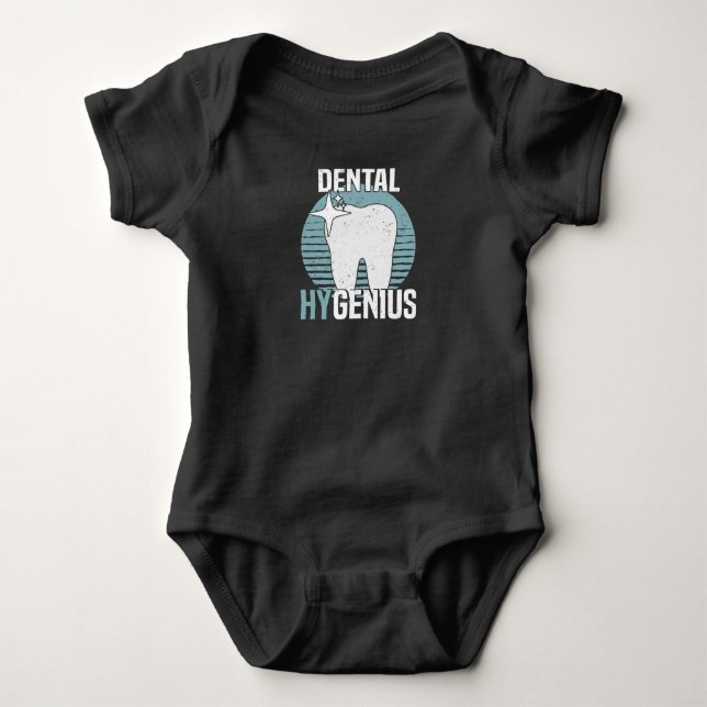 Dentist Tooth Profession Dental Technician Dental Baby Bodysuit (Front)