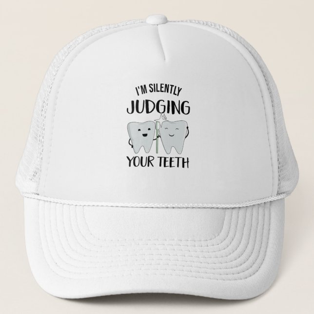 Dentist Tooth Profession Dental Technician Dental Trucker Hat (Front)