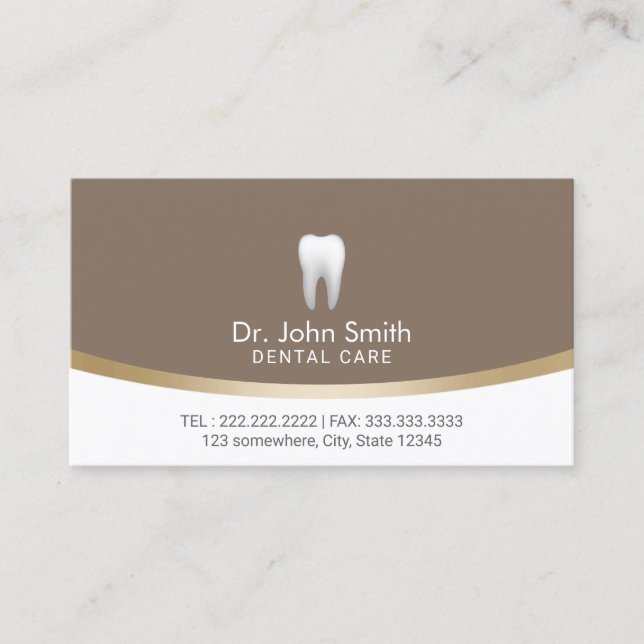 Dentist Tooth Professional Dental Care Appointment Card (Front)