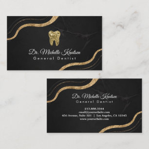 Dentist Tooth Professional Dental Care Black gold  Business Card