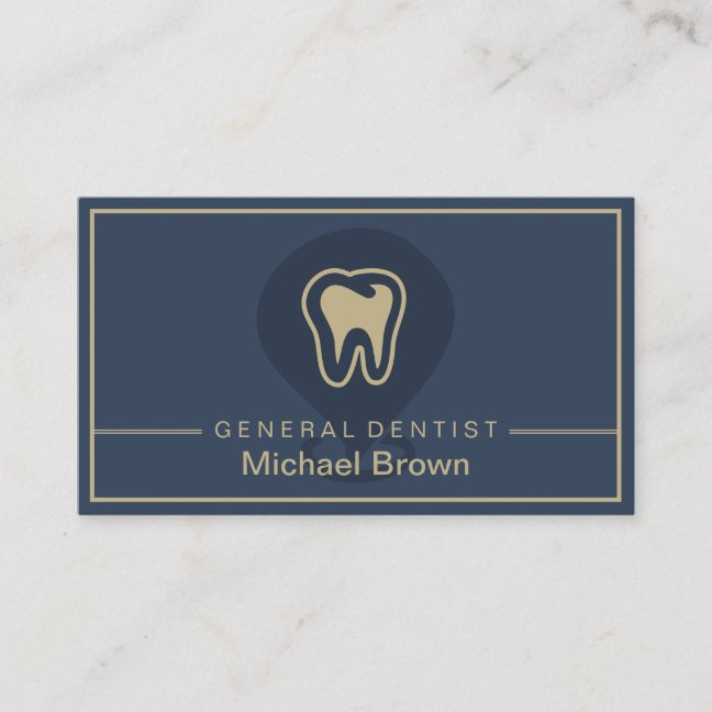 Dentist Tooth Somatology Modern Navy Business Card