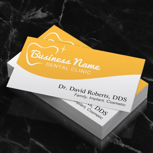 Dentist Tooth Typography Modern Gold Dental Care Appointment Card (Creator Uploaded)